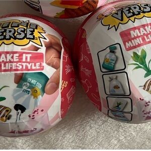 Two Pink Mini Surprise Toy Ball